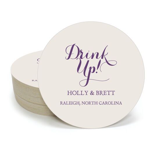 Drink Up Round Coasters